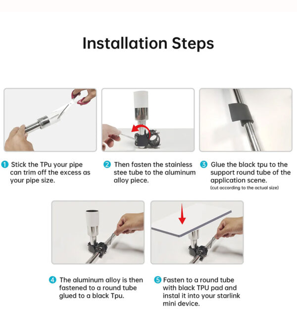 Starlink Mini Pipe Bracket Pole Adapter - Image 3